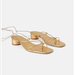 Zara gold strappy sandals